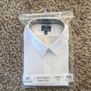 George Classic Fit Men's White Dress Shirt